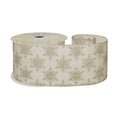 Cream with champagne glitter snowflakes ribbon