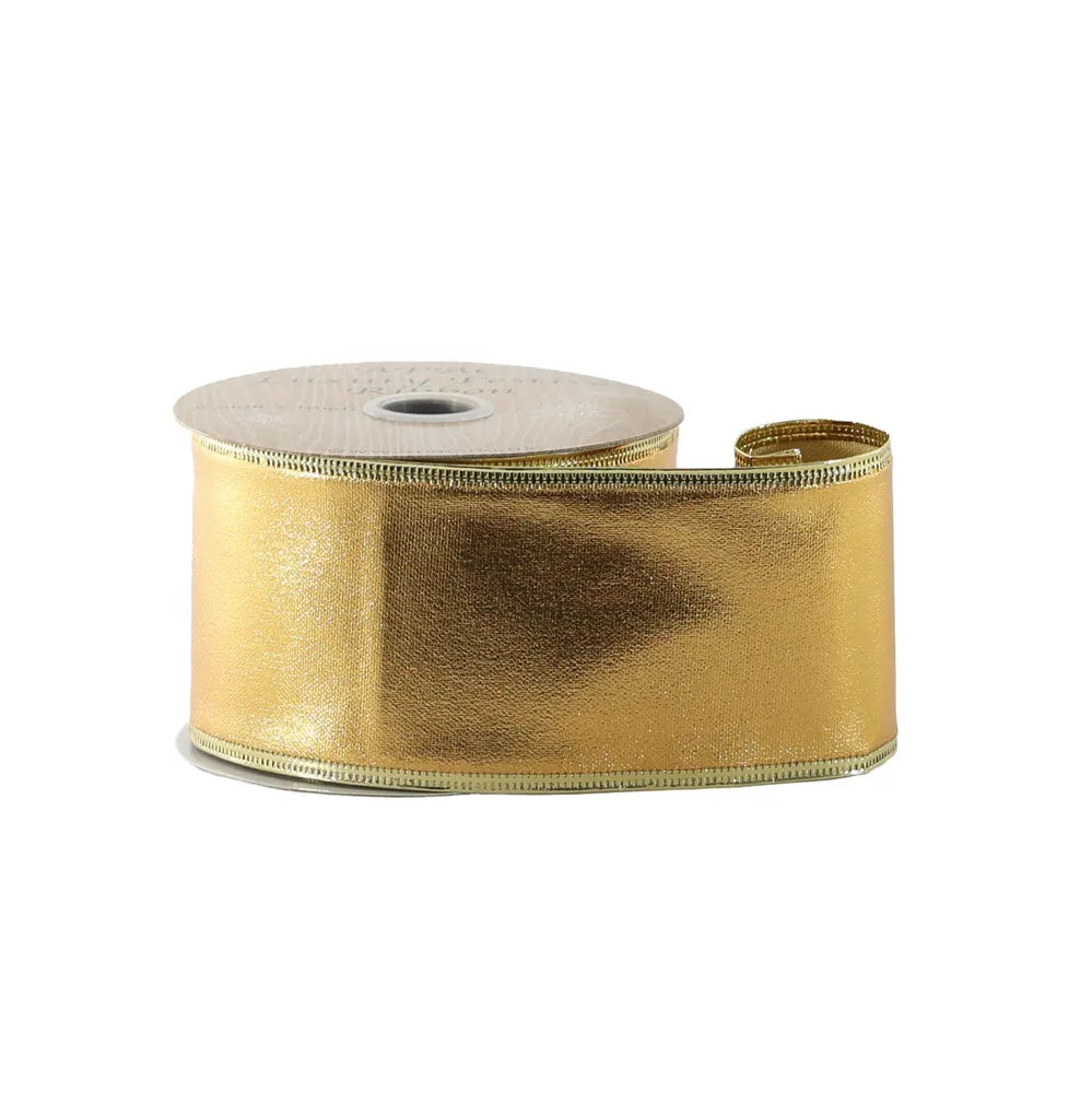 Metallic gold ribbon - wired edge
