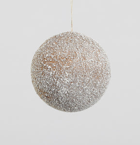 Large frosted brown bauble