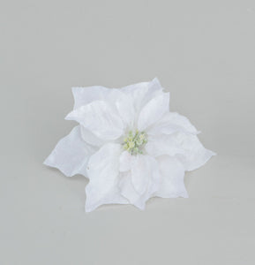 Cream poinsettia flower clip