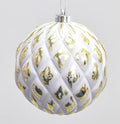 Gold and white patterned bauble