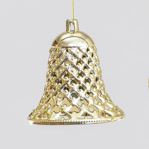 Traditional gold Christmas bell hanging dec