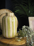 Striped crackled glaze and rustic vase