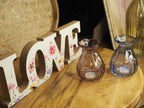 Floral print wooden love sign