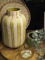 Striped crackled glaze and rustic vase