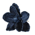 Navy velvet magnolia with glitter edge