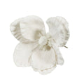 White velvet magnolia clip with glitter edge