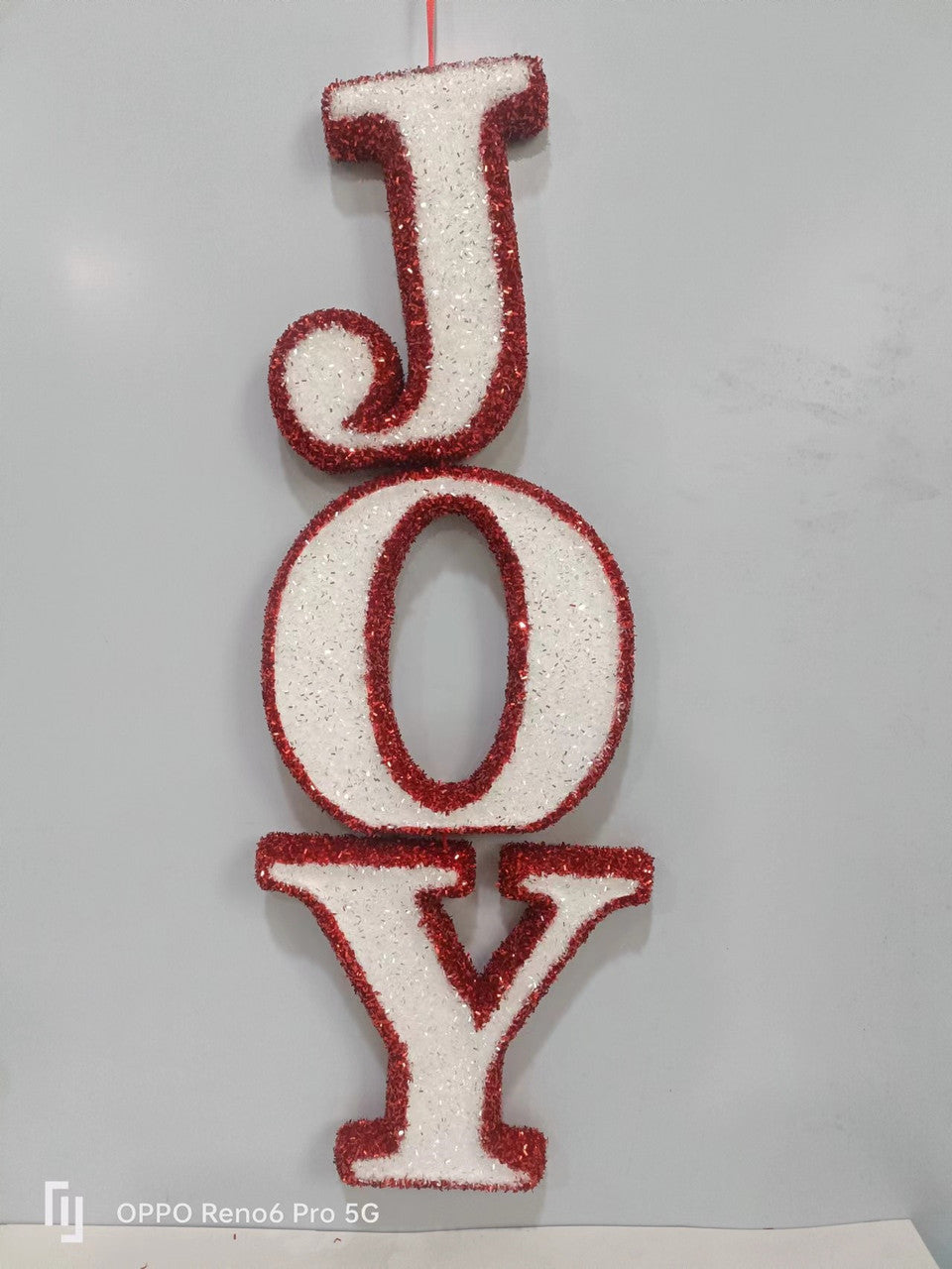 Joy candy cane hanging dec