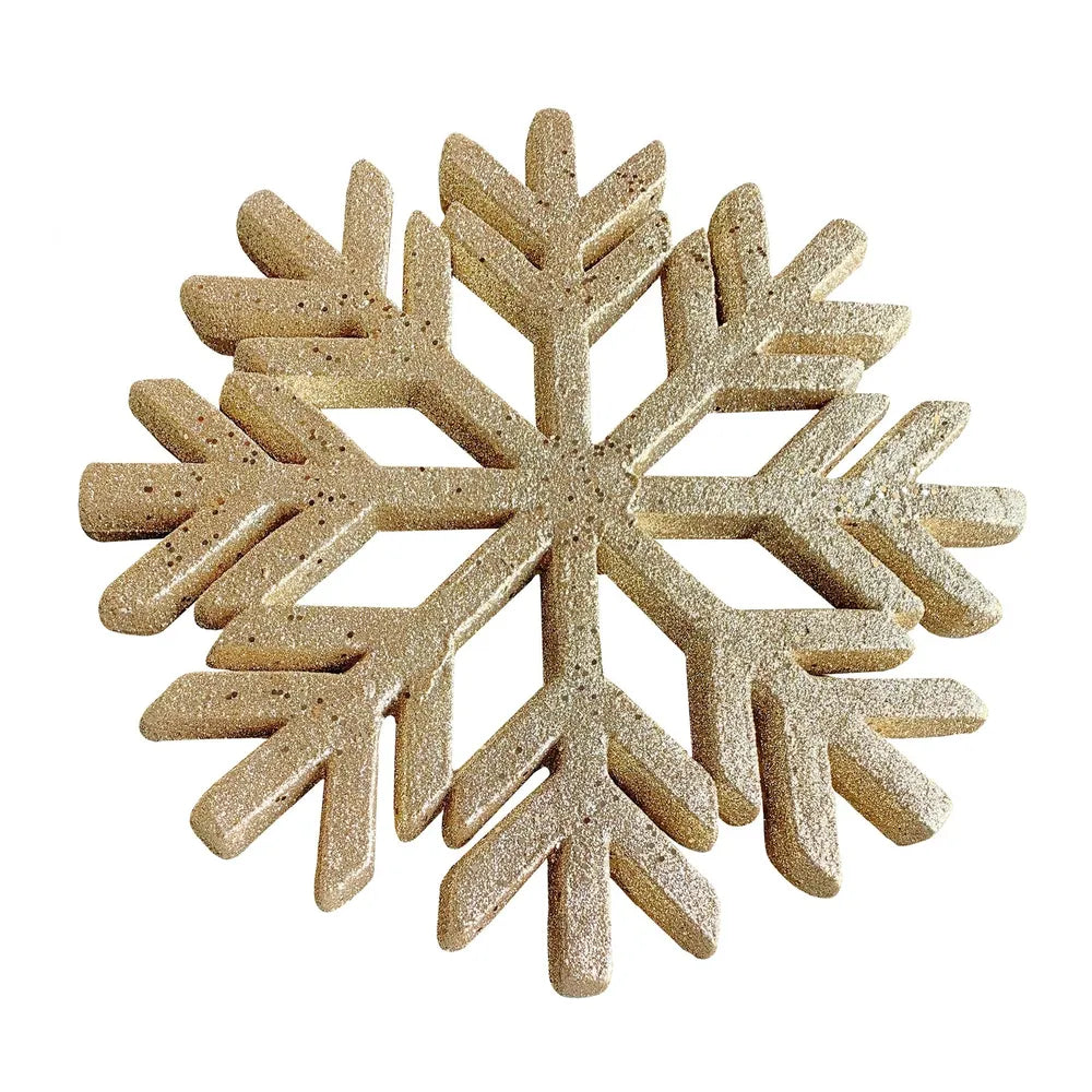 Gold glitter hanging snowflake