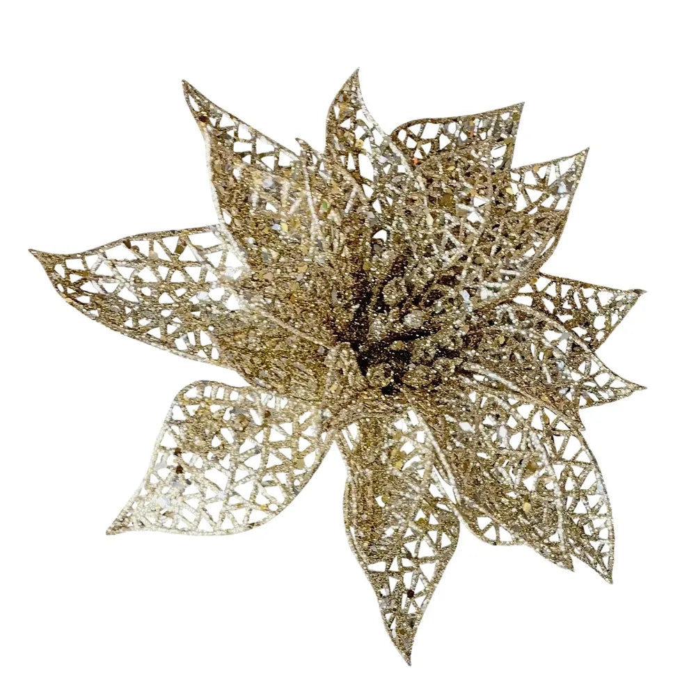 Gold poinsettia decoration