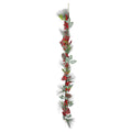 Luxury rattan garland with tartan bows & red berries (180cm)