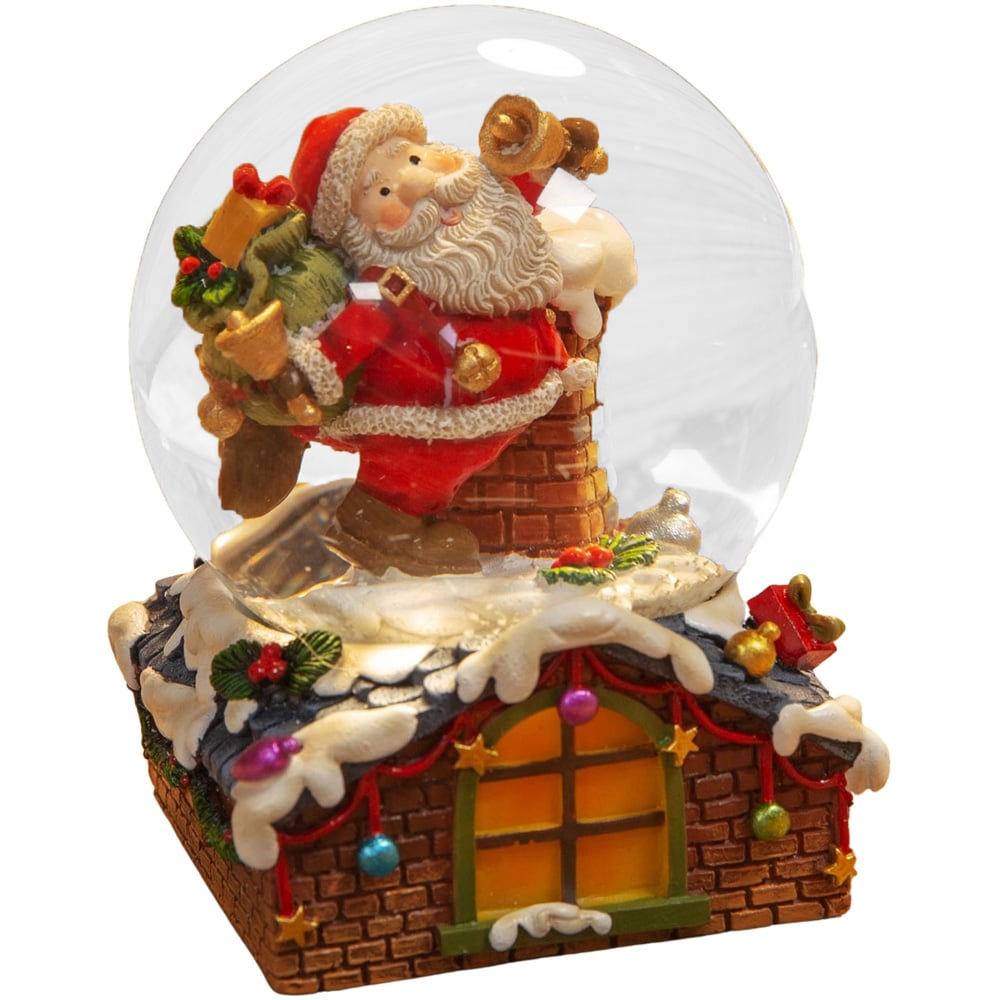 Santa and chimney snowglobe