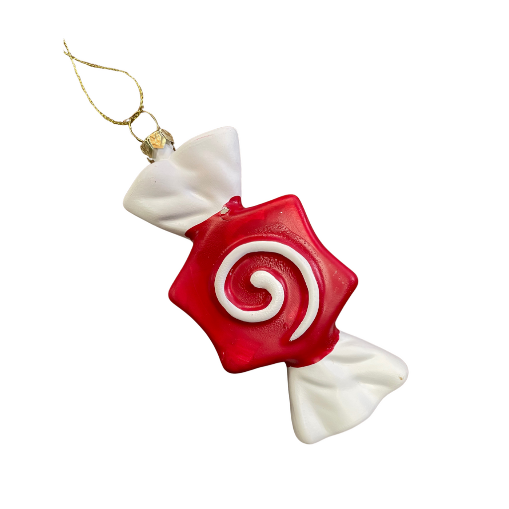 Red candy swirl hanging dec