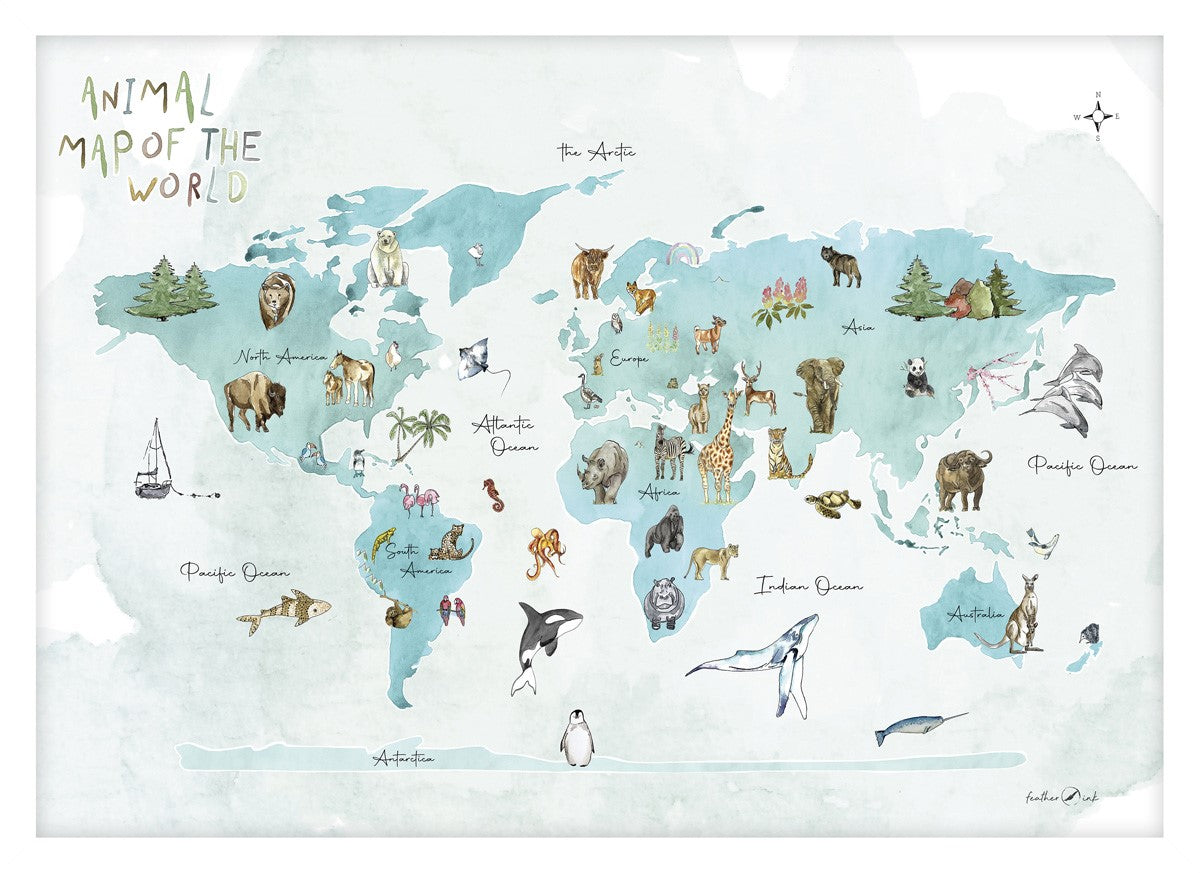 Animal map of the world