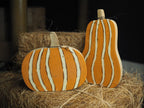 Gold speckled pumpkin decorations