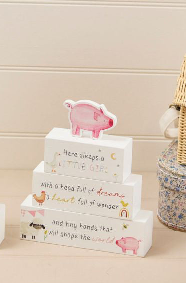 Mini farm wood stacking block