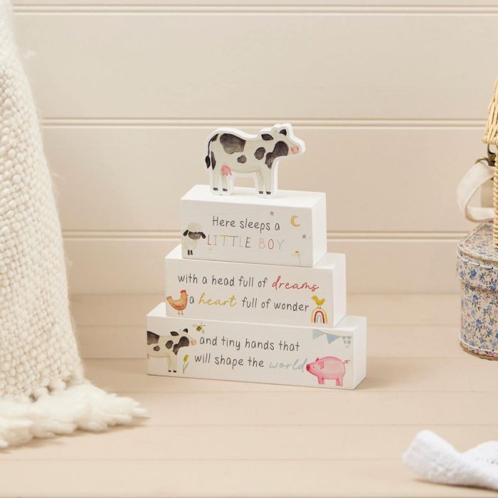 Mini farm wood stacking block