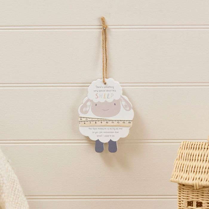 Mini farm measure me sheep hanger keepsake on card