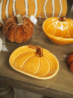 Pumpkin & tendril ceramic mini trinket plate