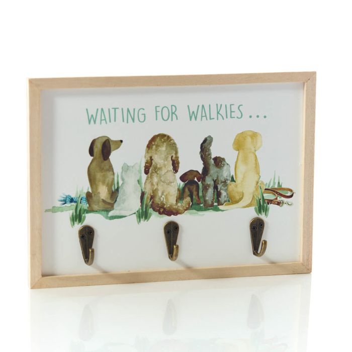 Waiting for walkies dog lead framed plaque