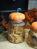 Glass jar with ceramic pumpkin lid, 20cm