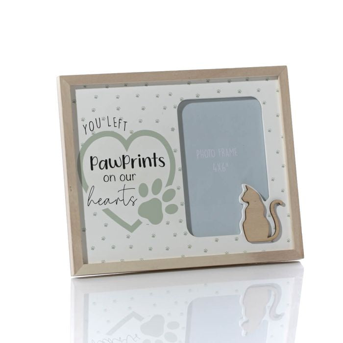You left paw prints on our hearts photo frame