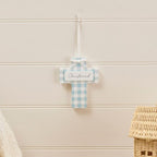 Christening hanging wooden gingham cross