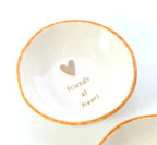 Rustic stoneware trinket dish with heart