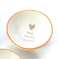 Rustic stoneware trinket dish with heart