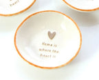 Rustic stoneware trinket dish with heart
