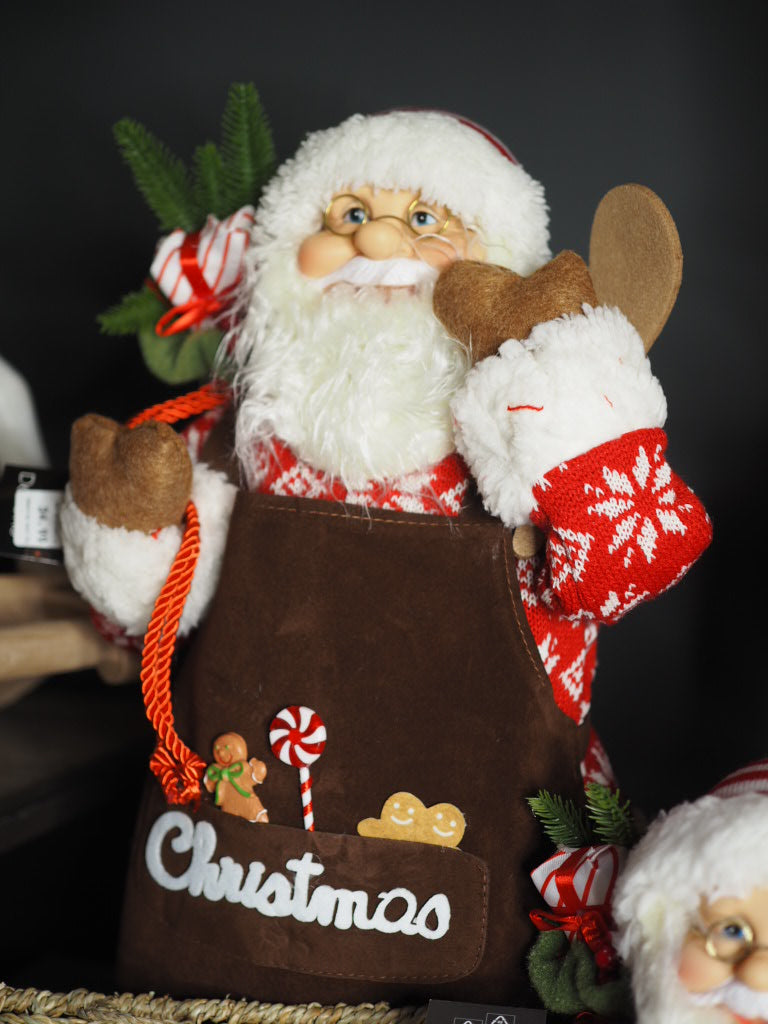 Baking Santa with wooden spoon (45cmH)