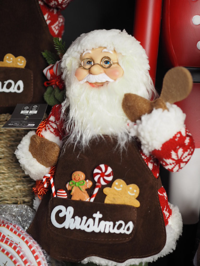 Baking Santa with wooden spoon (60cmH)