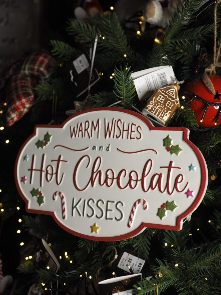 Festive fun chocolate kisses 3D metal wall plaque