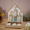 Cottage garden wooden house keyrings