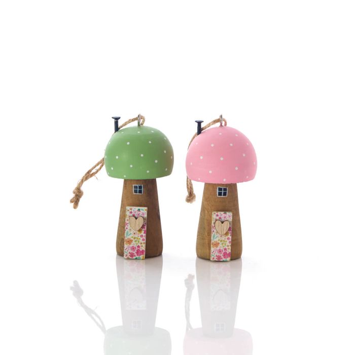 Toadstool house hanging decs