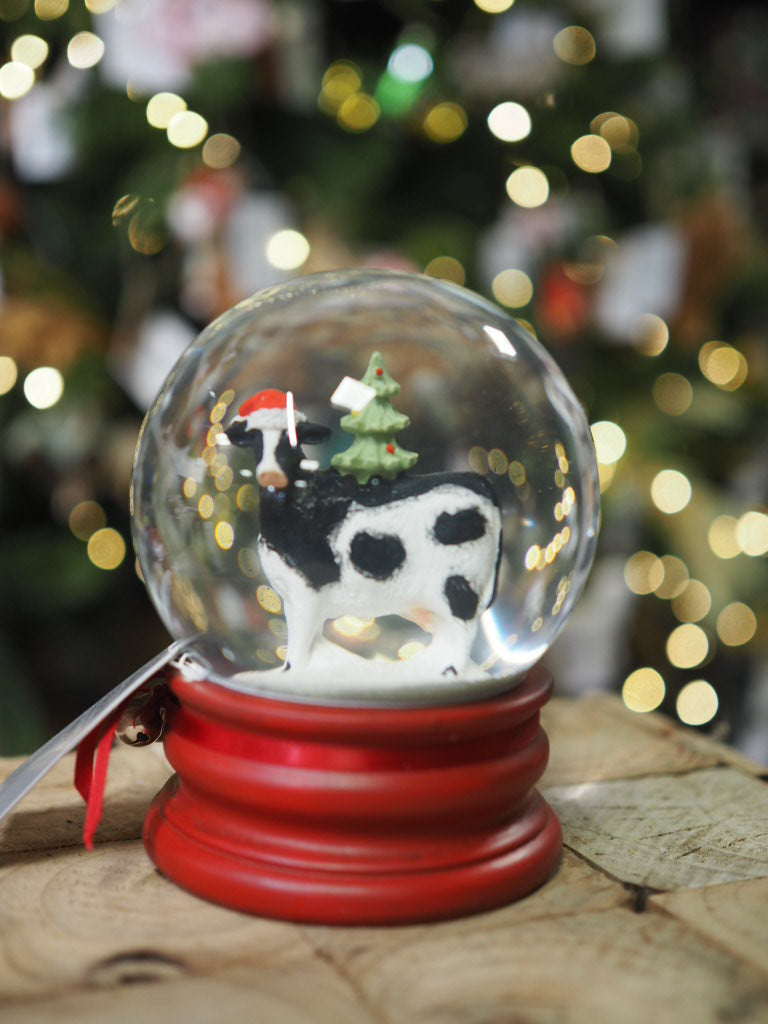 Donkey/cow snow globe