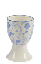 Blue & white floral print egg cups - Set of two
