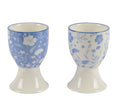 Blue & white floral print egg cups - Set of two