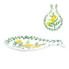 Artisan lemon stoneware small plate with handle