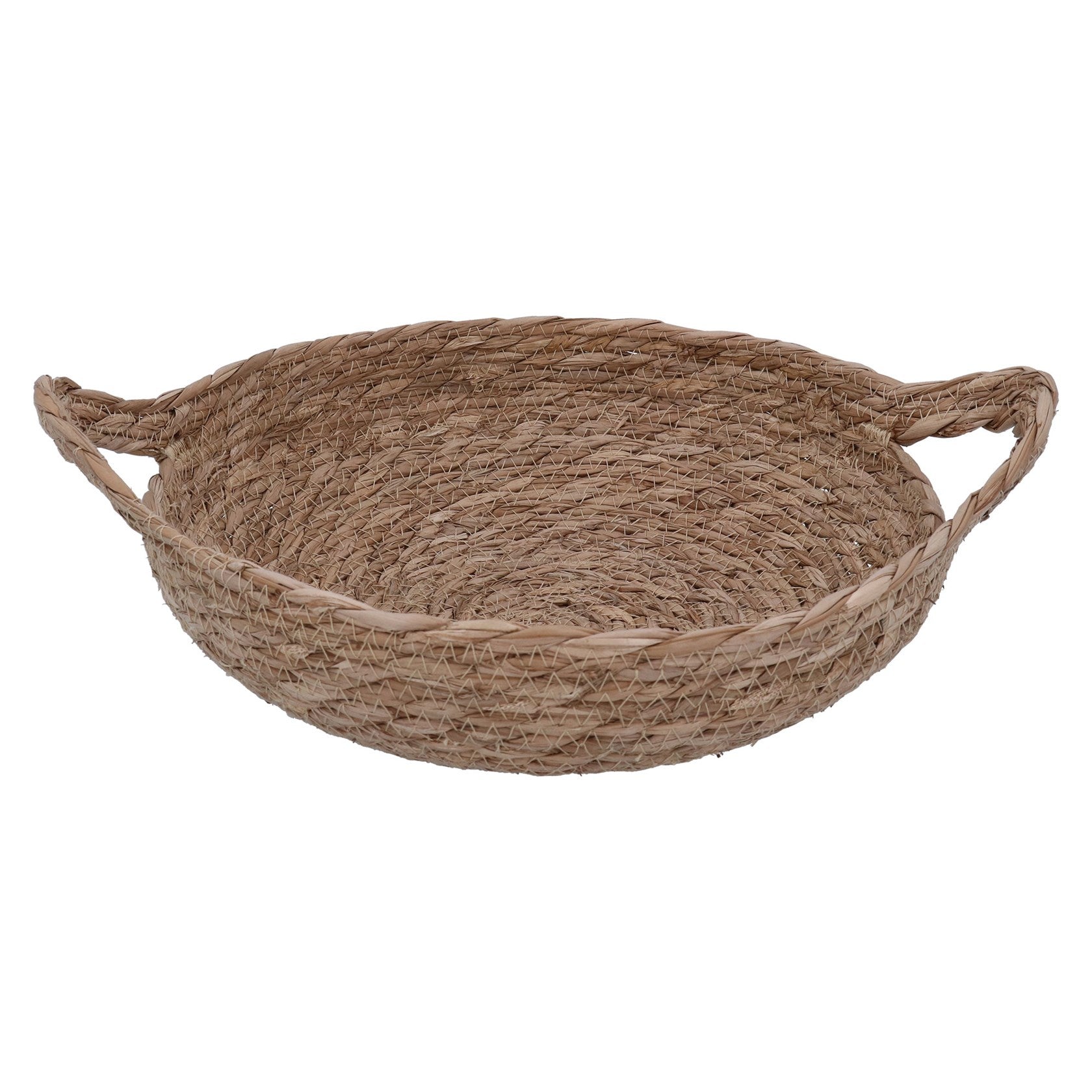 Natural woven bowl basket with handles