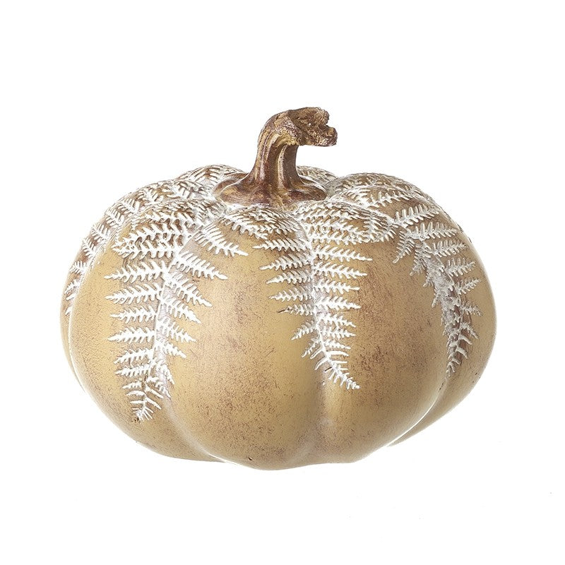 Fern leaf design gold pumpkin