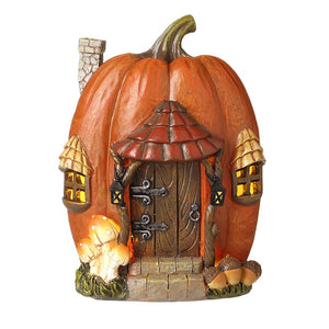 Light up pumpkin house