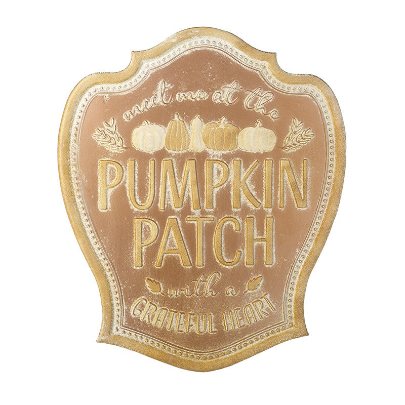 ‘Meet me at the pumpkin patch’ sign