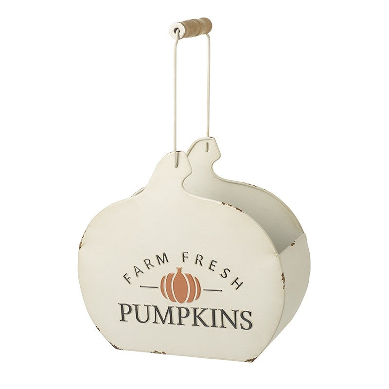 Farm fresh pumpkins metal holder
