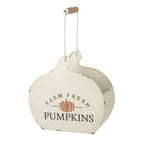 Farm fresh pumpkins metal holder