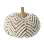 Large jute pumpkin with wooden stem