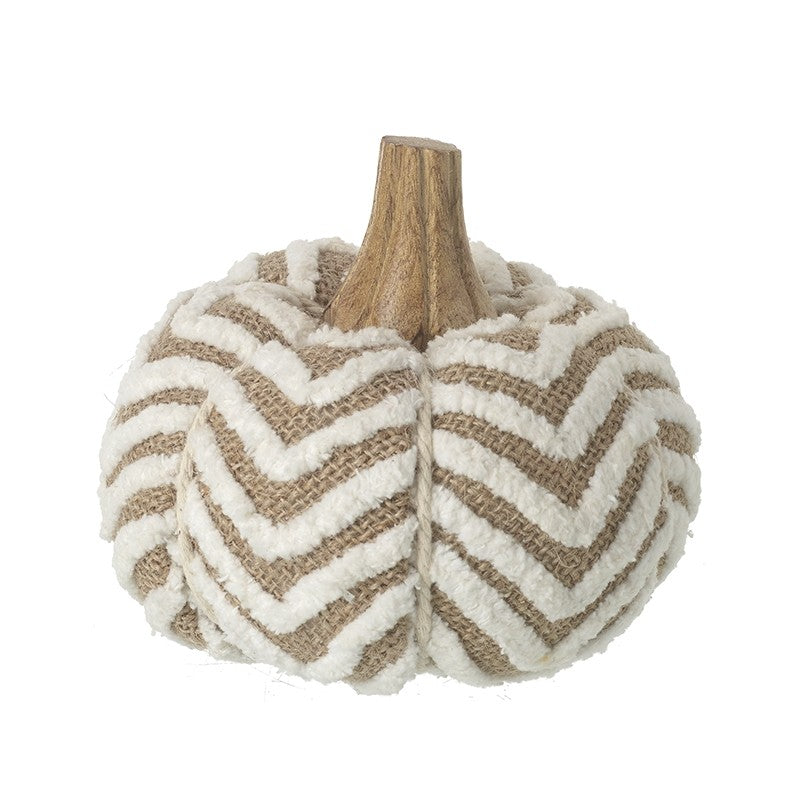 Small jute pumpkin with wooden stem