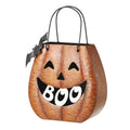 Orange metal ‘Boo’ pumpkin lantern