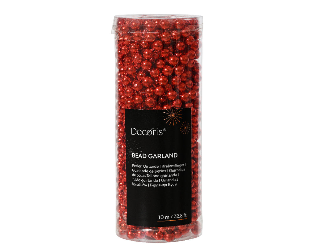 Christmas red beaded garland