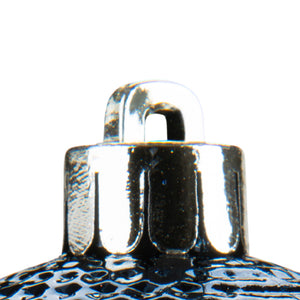 Shatterproof dark blue Matt shiny & glitter bauble mix